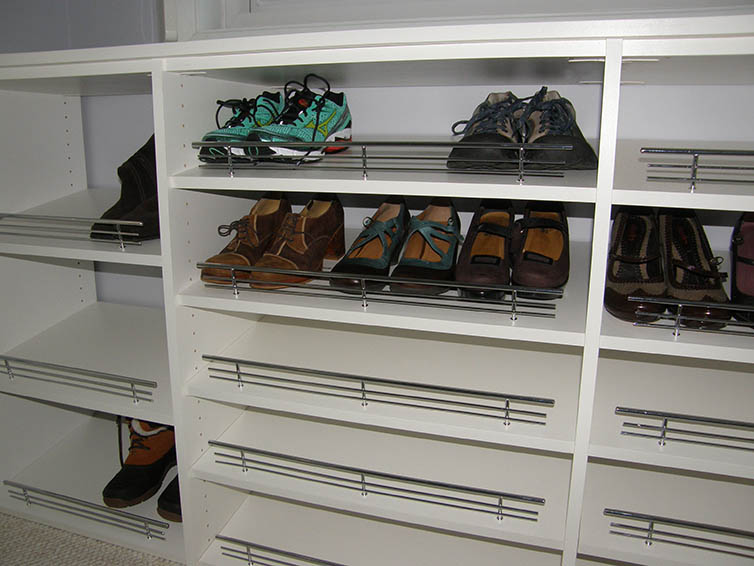 Shoe storage and organization for custom closet in Minneapolis & St. Paul