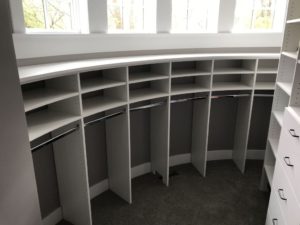 Challenging Curved Wall Closet Design