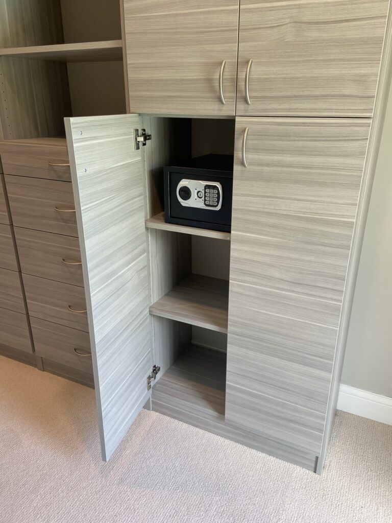 secure safe in custom closet design