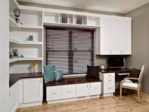 Window bench in home office