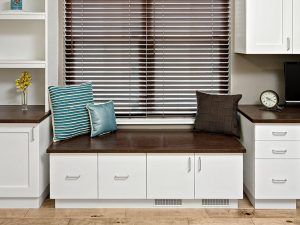 Window bench in home office