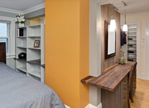 Minneapolis Custom Walk-in Closet - Vanity and bedroom area SMALL