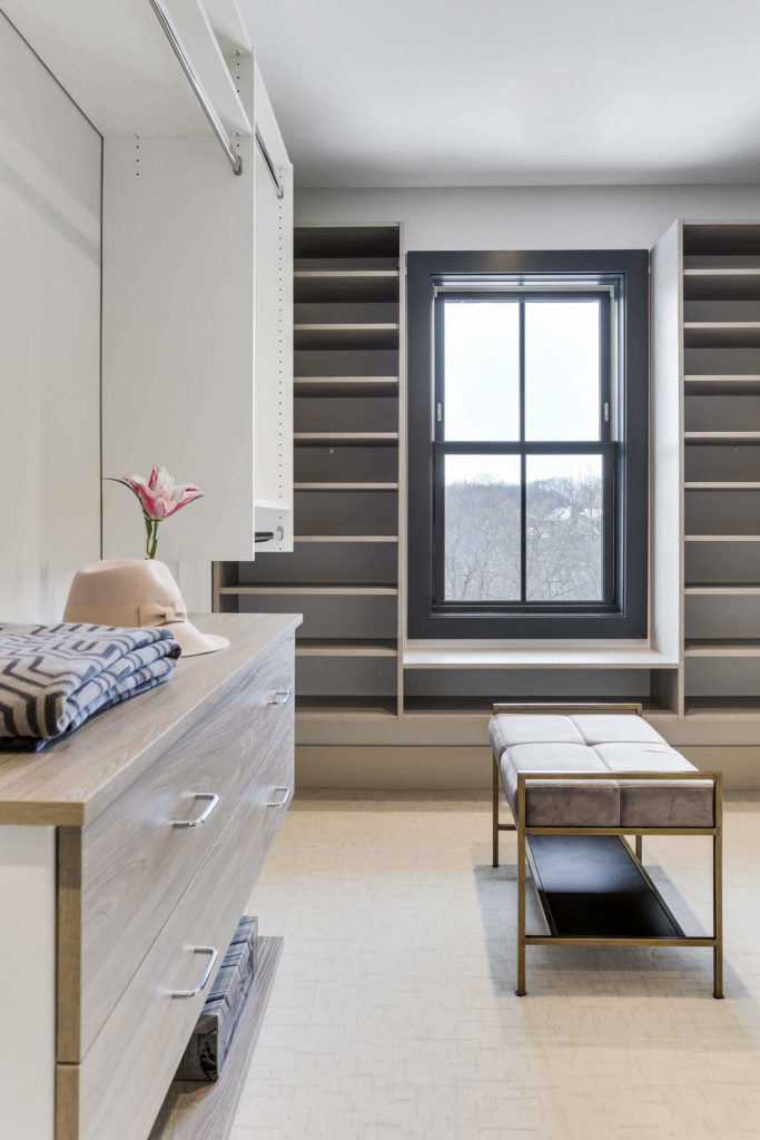 Floating dresser in custom closet